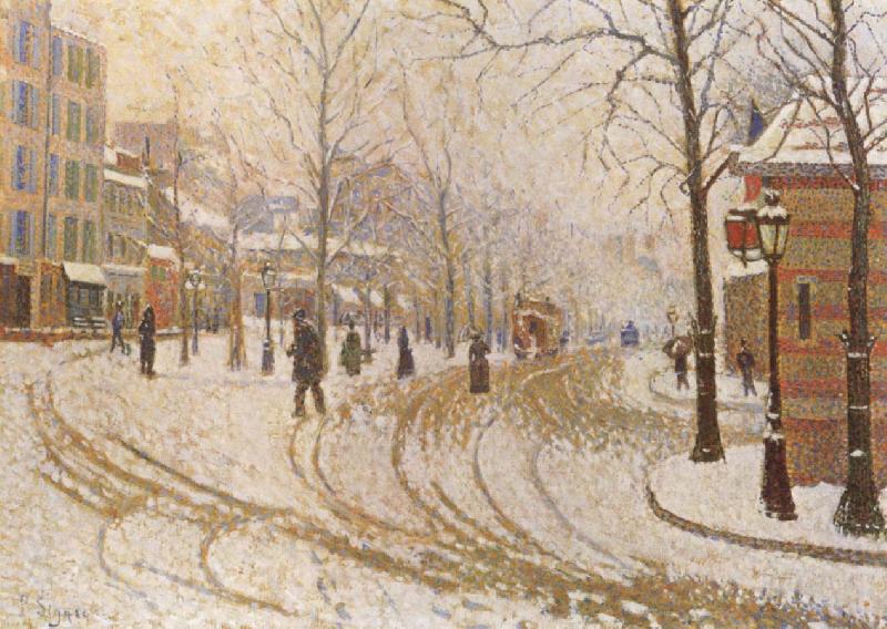 Paul Signac The Boulevard de Clichy under Snow